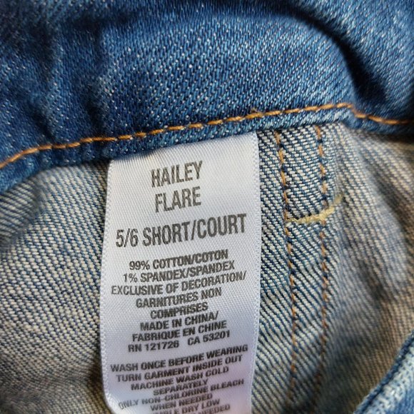 Aeropostel Women's Blue Hailey Flair Juniors 5/6 Short Denim Jeans - Picture 9 of 11